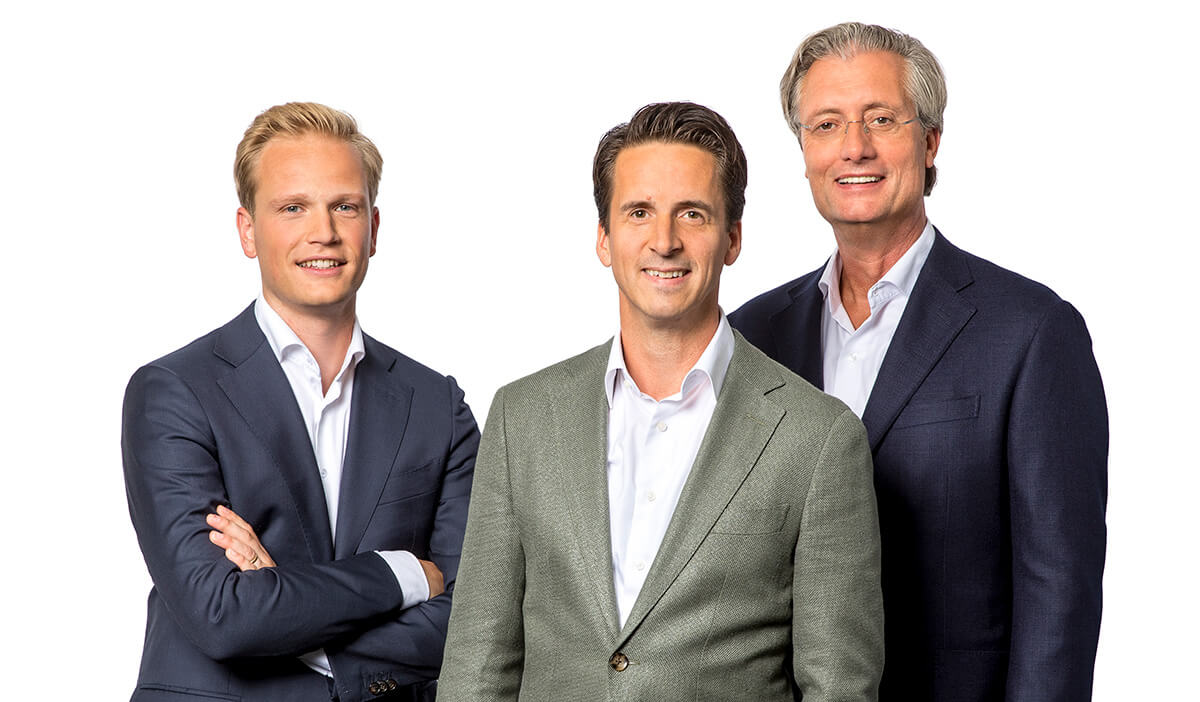 Die Partner von JBR: Rick ter Maat, Caspar van der Geest und Ronald van Rijn